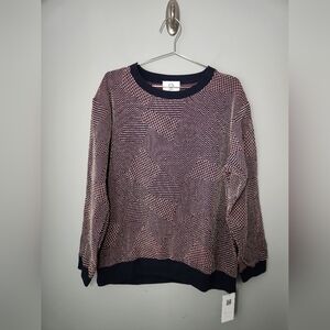 Kuon Crewneck Sweater Navy Cotton Men's Size Large NWT